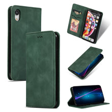 Load image into Gallery viewer, Retro Skin Feel Business Magnetic Horizontal Flip Leather Case for iPhone XR, Army Green, Red, Brown, Navy Blue, Dark Gray