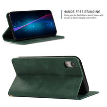 Load image into Gallery viewer, Retro Skin Feel Business Magnetic Horizontal Flip Leather Case for iPhone XR, Army Green, Red, Brown, Navy Blue, Dark Gray