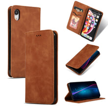Load image into Gallery viewer, Retro Skin Feel Business Magnetic Horizontal Flip Leather Case for iPhone XR, Army Green, Red, Brown, Navy Blue, Dark Gray