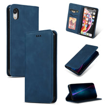 Load image into Gallery viewer, Retro Skin Feel Business Magnetic Horizontal Flip Leather Case for iPhone XR, Army Green, Red, Brown, Navy Blue, Dark Gray