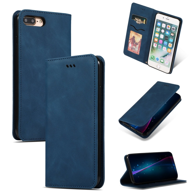 Retro Skin Feel Business Magnetic Horizontal Flip Leather Case for iPhone 8 Plus / 7 Plus, For iPhone 8 Plus