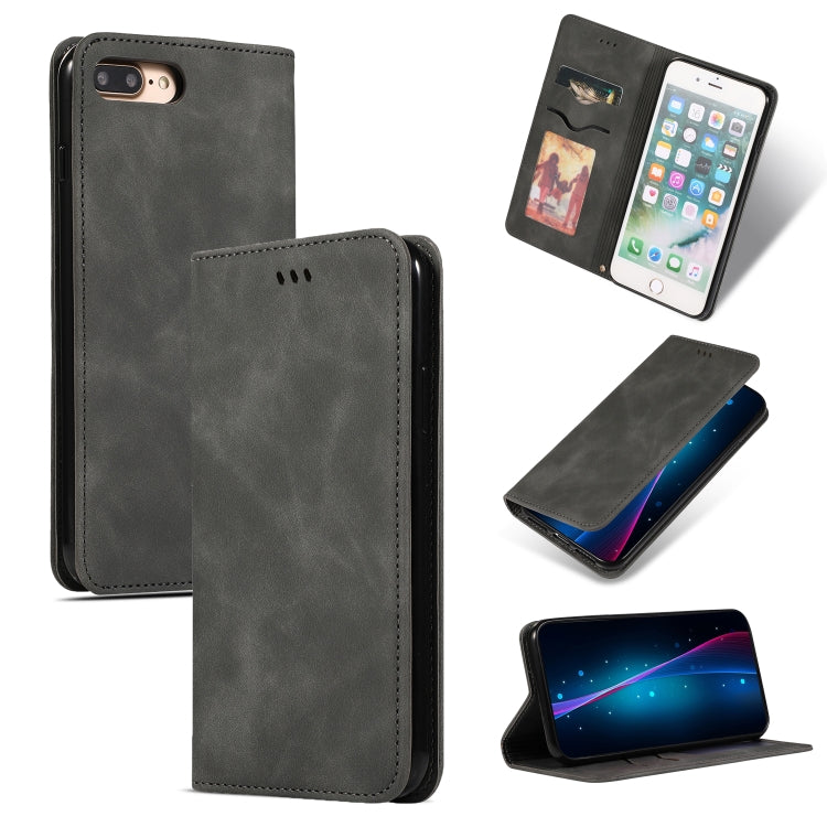 Retro Skin Feel Business Magnetic Horizontal Flip Leather Case for iPhone 8 Plus / 7 Plus, For iPhone 8 Plus