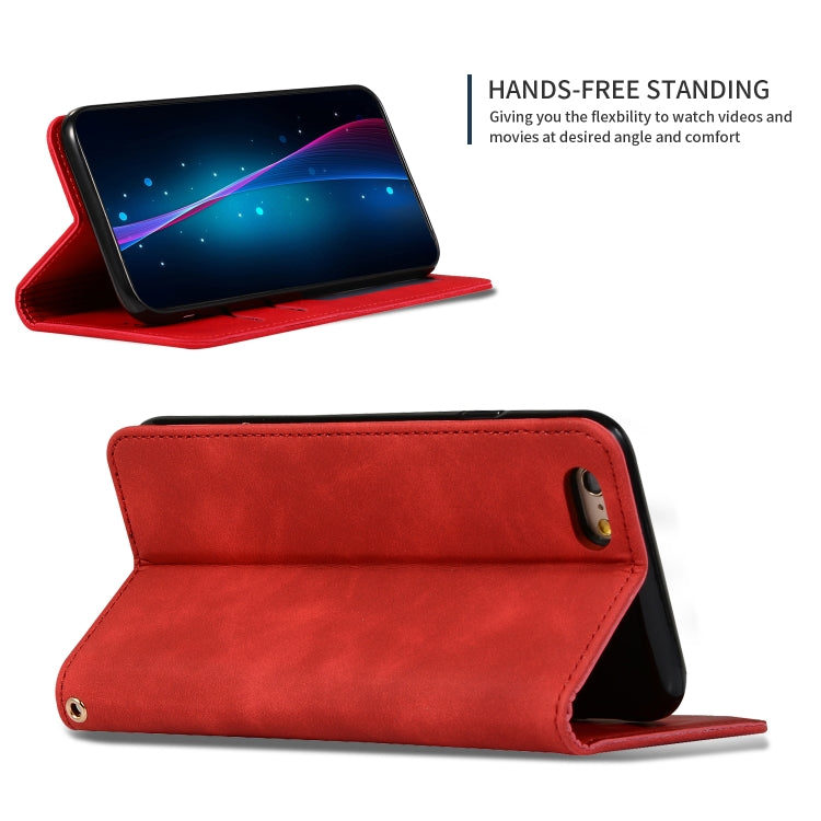 Retro Skin Feel Business Magnetic Horizontal Flip Leather Case for iPhone 6S & 6, Red, Dark Gray, Navy Blue, Army Green, Brown