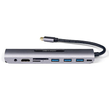 Load image into Gallery viewer, V161B 9-in-1 Type-C to HD / VGA / USB3.0 / SD / 3.5mm Audio / TF Card Reader HUB, V161B