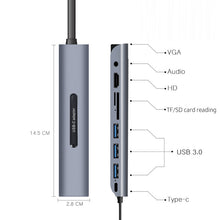 Load image into Gallery viewer, V161B 9-in-1 Type-C to HD / VGA / USB3.0 / SD / 3.5mm Audio / TF Card Reader HUB, V161B