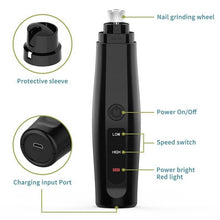 Load image into Gallery viewer, Electric Dog Nail Grinder USB Rechargeable Pet Painless Nail Clipper, Nail Grinder