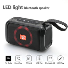 Load image into Gallery viewer, T&amp;G TG193 Portable Bluetooth Speaker LED Light Waterproof Outdoor Subwoofer Support TF Card / FM Radio / AUX