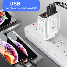 Load image into Gallery viewer, F002C QC3.0 USB + USB 2.0 LED Digital Display Fast Charger with USB to 8 Pin Data Cable, US Plug, US Plug +  8 Pin Cable