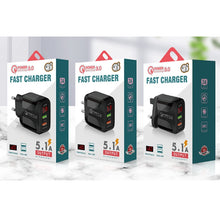 Load image into Gallery viewer, F002C QC3.0 USB + USB 2.0 LED Digital Display Fast Charger with USB to 8 Pin Data Cable, US Plug, US Plug +  8 Pin Cable