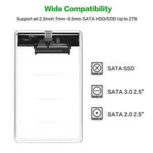 Load image into Gallery viewer, 2.5 Inch SATA to USB 3.1 Gen 2 Portable Enclosure