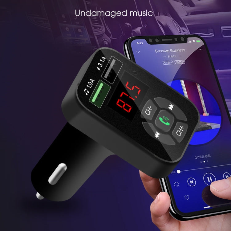 A9 Car FM Transmitter Hands-free Wireless Audio Receiver MP3 Player Dual USB Fast Charger, A9