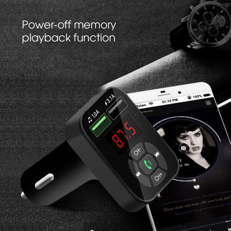 A9 Car FM Transmitter Hands-free Wireless Audio Receiver MP3 Player Dual USB Fast Charger, A9