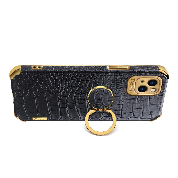 Electroplated TPU Crocodile Pattern Leather Case with Ring Holder, For iPhone 13 Pro Max, For iPhone 13 Pro, For iPhone 13, For iPhone 13 mini