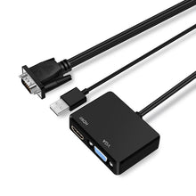 Load image into Gallery viewer, VGA to HDMI Adapter VGA Splitter with 3.5mm Audio Converter
