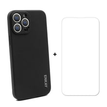 Load image into Gallery viewer, Hat-Prince ENKAY Liquid Silicone Shockproof Protective Case Drop Protection Cover + 9H Tempered Glass Screen Protector for iPhone 13 Pro, For iPhone 13 Pro