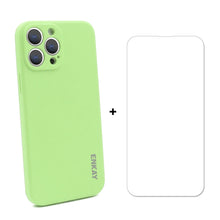 Load image into Gallery viewer, Hat-Prince ENKAY Liquid Silicone Shockproof Protective Case Drop Protection Cover + 9H Tempered Glass Screen Protector for iPhone 13 Pro, For iPhone 13 Pro