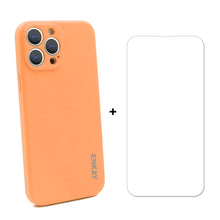 Load image into Gallery viewer, Hat-Prince ENKAY Liquid Silicone Shockproof Protective Case Drop Protection Cover + 9H Tempered Glass Screen Protector for iPhone 13 Pro, For iPhone 13 Pro