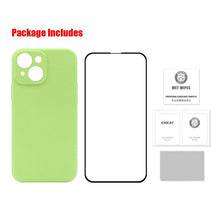 Load image into Gallery viewer, Hat-Prince ENKAY Liquid Silicone Shockproof Protective Case Drop Protection Cover + Full Coverage Tempered Glass Protector Film for iPhone 13, For iPhone 13