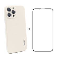 Load image into Gallery viewer, Hat-Prince ENKAY Liquid Silicone Shockproof Protective Case Drop Protection Cover + Full Coverage Tempered Glass Protector Film for iPhone 13 Pro Max, For iPhone 13 Pro Max
