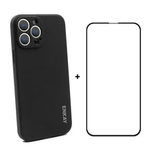 Load image into Gallery viewer, Hat-Prince ENKAY Liquid Silicone Shockproof Protective Case Drop Protection Cover + Full Coverage Tempered Glass Protector Film for iPhone 13 Pro Max, For iPhone 13 Pro Max