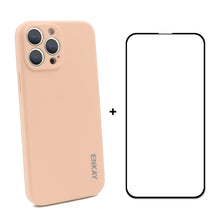 Load image into Gallery viewer, Hat-Prince ENKAY Liquid Silicone Shockproof Protective Case Drop Protection Cover + Full Coverage Tempered Glass Protector Film for iPhone 13 Pro Max, For iPhone 13 Pro Max