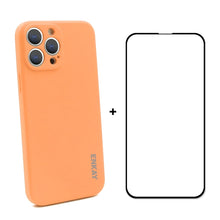 Load image into Gallery viewer, Hat-Prince ENKAY Liquid Silicone Shockproof Protective Case Drop Protection Cover + Full Coverage Tempered Glass Protector Film for iPhone 13 Pro Max, For iPhone 13 Pro Max