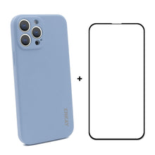 Load image into Gallery viewer, Hat-Prince ENKAY Liquid Silicone Shockproof Protective Case Drop Protection Cover + Full Coverage Tempered Glass Protector Film for iPhone 13 Pro Max, For iPhone 13 Pro Max