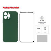 Load image into Gallery viewer, Hat-Prince ENKAY Liquid Silicone Shockproof Protective Case Drop Protection Cover + Full Coverage Tempered Glass Protector Film for iPhone 13 Pro Max, For iPhone 13 Pro Max