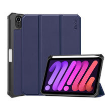 Load image into Gallery viewer, ENKAY Custer Texture Horizontal Flip PU+TPU Leather Case with Three-folding Holder &amp; Sleep / Wake-up Function &amp; Pen Holder for iPad mini 2024 / mini 6, For iPad mini 6 2021