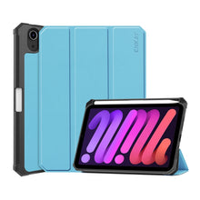 Load image into Gallery viewer, ENKAY Custer Texture Horizontal Flip PU+TPU Leather Case with Three-folding Holder &amp; Sleep / Wake-up Function &amp; Pen Holder for iPad mini 2024 / mini 6, For iPad mini 6 2021
