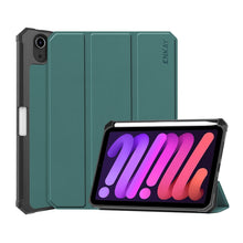 Load image into Gallery viewer, ENKAY Custer Texture Horizontal Flip PU+TPU Leather Case with Three-folding Holder &amp; Sleep / Wake-up Function &amp; Pen Holder for iPad mini 2024 / mini 6, For iPad mini 6 2021