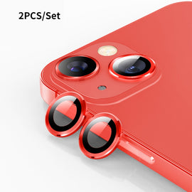 ENKAY Hat-Prince Aluminium Alloy + Tempered Glass Camera Lens Cover Film Ring for iPhone 13 / 13 mini