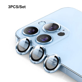 ENKAY Hat-Prince Aluminium Alloy + Tempered Glass Camera Lens Cover Film Ring for iPhone 13 Pro / 13 Pro Max