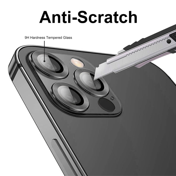 ENKAY Hat-Prince Aluminium Alloy + Tempered Glass Camera Lens Cover Film Ring for iPhone 13 Pro / 13 Pro Max
