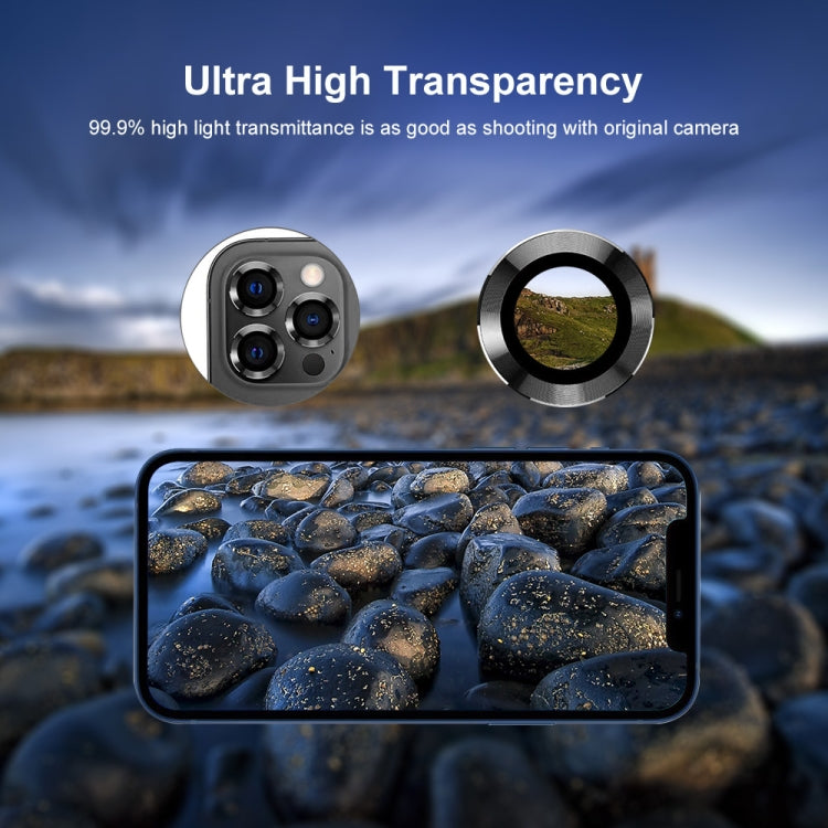 ENKAY Hat-Prince Aluminium Alloy + Tempered Glass Camera Lens Cover Film Ring for iPhone 13 Pro / 13 Pro Max