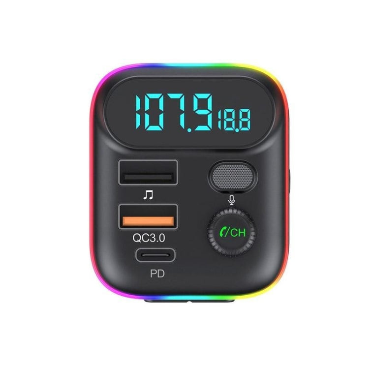 T70 Car MP3 Player FM Transmitter with Bluetooth USB Car Mobile Charger QC3.0 Quick Charge U Disk Music Player FM Modulator, T70