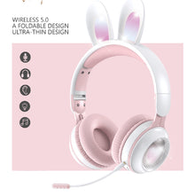 Load image into Gallery viewer, KE-01 Rabbit Ear Wireless Bluetooth 5.0 Stereo Music Foldable Headset with Mic For PC