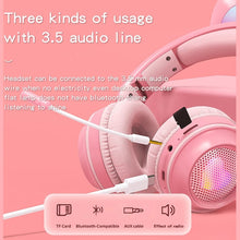 Load image into Gallery viewer, KE-01 Rabbit Ear Wireless Bluetooth 5.0 Stereo Music Foldable Headset with Mic For PC