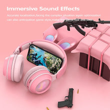 Load image into Gallery viewer, KE-01 Rabbit Ear Wireless Bluetooth 5.0 Stereo Music Foldable Headset with Mic For PC