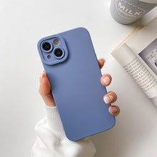 Load image into Gallery viewer, Straight-Edge Solid Color Liquid Silicone Shockproof Full Coverage Protective Case, For iPhone 13 Pro Max, For iPhone 13, For iPhone 13 Pro