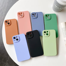 Load image into Gallery viewer, Straight-Edge Solid Color Liquid Silicone Shockproof Full Coverage Protective Case, For iPhone 13, For iPhone 13 Pro, For iPhone 13 Pro Max