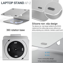 Load image into Gallery viewer, AP-2 Aluminum Alloy 360 Degrees Rotation Adjustable Laptop Stand for 11-17 inch Notebook, AP-2