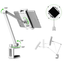 Load image into Gallery viewer, AP-7LC 360 Degree Rotating Adjustable Lifting Long Arm Lazy Bedside Desktop Tablets Phones Holder