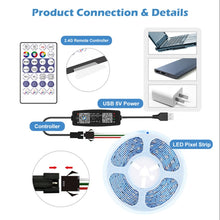 Load image into Gallery viewer, WS2812B USB 5V APP Remote Controller Bluetooth Music Controller for SK6812 WS2811 WS2812 LED Light Strip