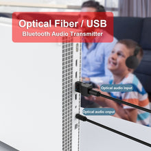 Load image into Gallery viewer, SW03 2 in 1 Bluetooth 5.0 Audio Transmitter USB + SPDIF Low Lantency Optical Wireless Adapter for TV PC