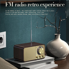 Load image into Gallery viewer, JY-66 Wood Texture Wireless BT5.0 Retro Classic Speaker FM Radio Support TF / U-Disk / AUX