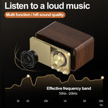 Load image into Gallery viewer, JY-66 Wood Texture Wireless BT5.0 Retro Classic Speaker FM Radio Support TF / U-Disk / AUX