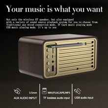 Load image into Gallery viewer, JY-66 Wood Texture Wireless BT5.0 Retro Classic Speaker FM Radio Support TF / U-Disk / AUX