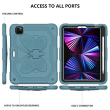 Load image into Gallery viewer, Pure Color PC + Silicone Anti-drop Tablet Tablet Case with Butterfly Holder &amp; Pen Slot For iPad Pro 11 2018 &amp; 2020 &amp; 2021 &amp; Air 2020 10.9(Dark Green)