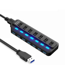Load image into Gallery viewer, 7 Ports USB 3.0 HUB Independent Switching Splitter, Splitter